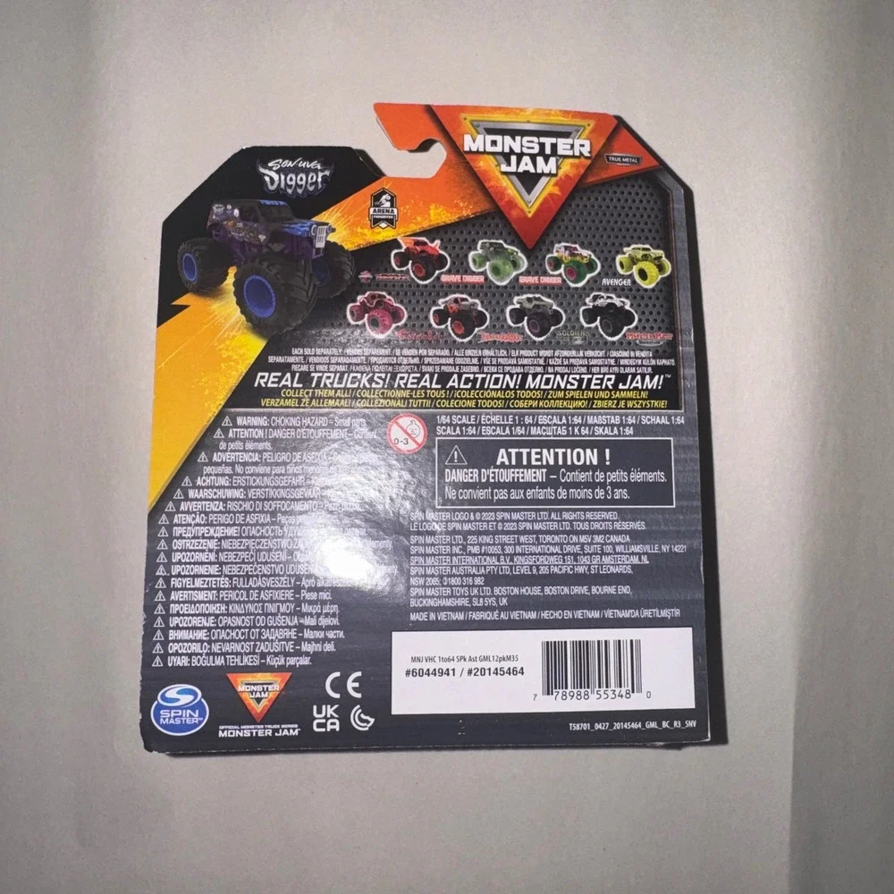 Monster Jam Son-uva‎ Digger Series 35 Die-Cast Monster Truck 1:64 Scale New